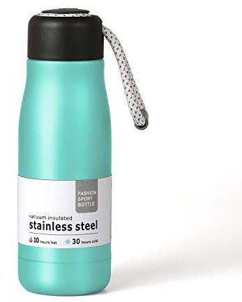 Dusgut 12 oz Stainless Steel Vacuum Insulated Bottle w/Strap Lid, Seafoam