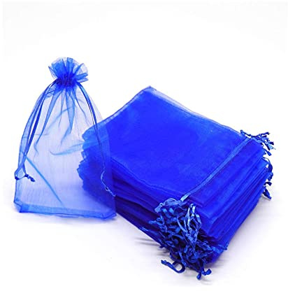 Wanfoou 100 Piezas bolsitas de organza 10x15cm bolsa de regalo de boda de organza, Bolsas de Tul para Regalos Joyas Bodas Tansparente