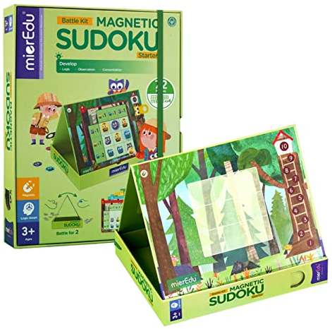 mierEdu Magnetisches Sudoku für Kinder – Magnetspiel ab 3 Jahre für Reisen & Zuhause – Logikspiel zur Förderung von Konzentration & Denkvermögen – Gesellschaftsspiel für 2 Spieler