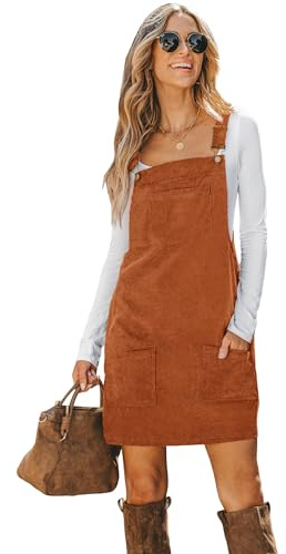 CUPSHE Vestido mini informal de terciopelo acanalado con cuello cuadrado con bolsillo delantero y tirantes anchos para mujer, naranja, XL