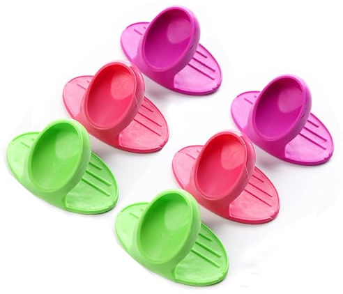 Xisakaca 6 presine in silicone, resistenti al calore, mini guanti da forno in gomma, impugnature da cucina per cucina (non più bruciarsi le dita!)