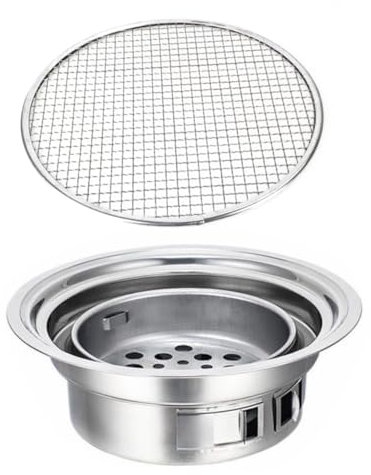 Kisangel 1 Satz Grillrost aus Edelstahl Outdoor-Campinggrill Flacher Hibachi-Grill tragbare Grills wandern Picknick-Barbecue Grillofen für den Haushalt Rostfreier Stahl Kohleofen