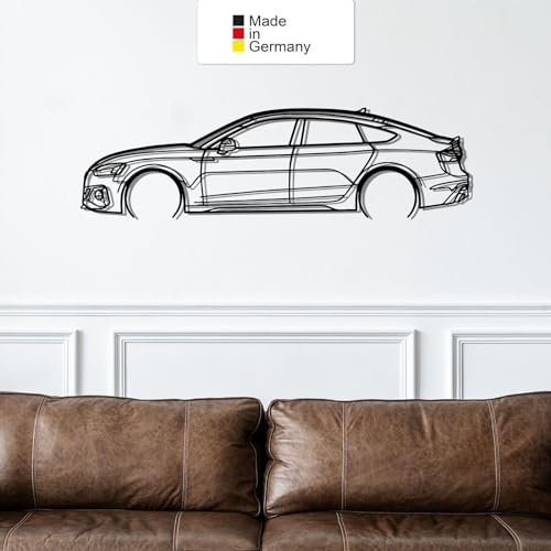 MetalGiftsWorld for AUDI RS5 SPORT, Metall Wandbild, Wanddeko, Auto Silhouette, Metal Car Wall Art (Größe: 100 cm (39))