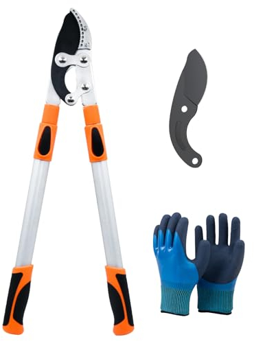 YALYAYA Teleskop Astschere Gartenschere Scharfe SK-5-Kohlenstoffstahlklinge Längenverstellbare baumschere-69-104cm Teleskopstiel Obstbaum Gartengeräte Heckenschere für Dicke Äste