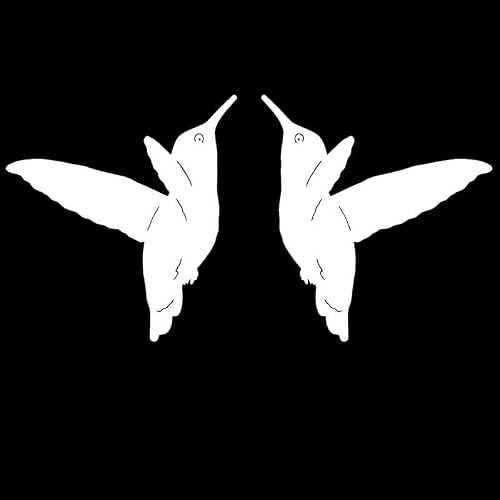 15.6X16.7CM 2X COLIBRI OISEAU à Gauche et à Droite de la Mode de Vinyle Autocollants Noir Argent Autocollants de Voiture