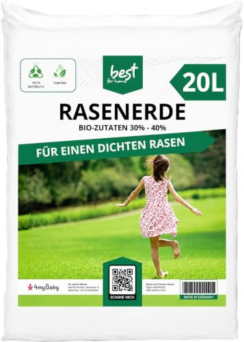 Best For Home Bio Rasenerde 20l – Torffreie Erde für einen gesunden Rasen | Hochwertige, torffreie Bio-Rasenerde mit 30 % bis 40 % organischen Stoffen für optimales Wachstum und Bodenqualität.