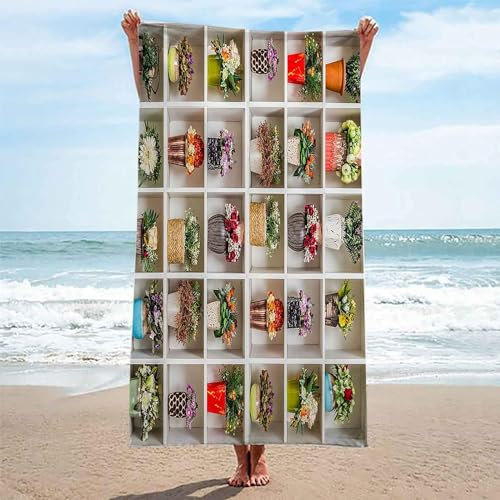 okoikfc 3D Strandtuch 150x200 cm Anlage Badetuch Groß Anlage Microfaser Handtücher Weich Schnell Trocknen Strandhandtuch Herren Frauen Badetücher, Strandtücher Strandlaken Handtuch A1630