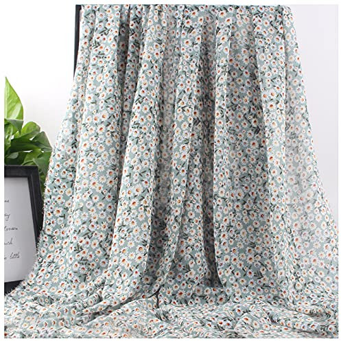 generic Modische Stoff Stoff Stoff Stoff Chiffon Stoff Durch Das Metre Für Schal Bluse Hosen Rock Hochzeit Bankett Weihnachtsdekoration 150 cm Breit Verkauft Durch Das Meter/Ono Chrysantheme Grün
