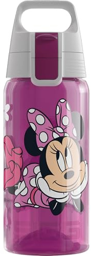 SIGG - Vattenflaska för barn – Viva One Disney – Junior Mimmi Pigg – lämplig för kolsyrade drycker – läckagesäker – diskmaskinssäker – BPA-fri – sport och skola – rosa – 0,5 l