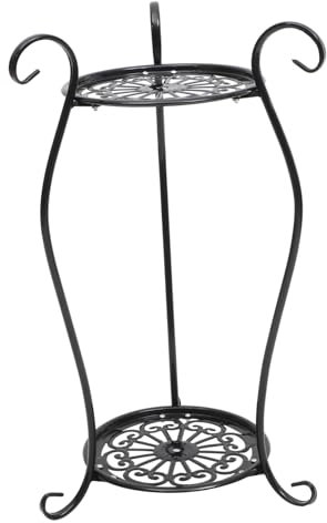Yardenfun Macetero De Hierro Forjado Doble Capa Para Plantas y Jarrones, Soporte De Macetas Negro 640 Mm, Adecuado Para Decoración Interior, Balcón y Jardín, Soporte Resistente y Funcional