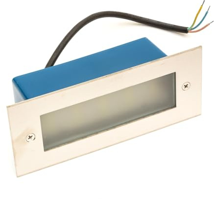 No Nonsense Products LED Outdoor Small Brick Light White Recessed Waterproof IP65 Garden Patio Step Wall Night Lights Stainless Steel (Bright White)