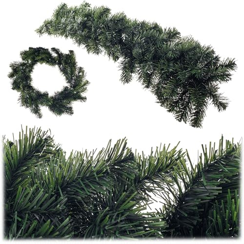 KADAX Künstliche Weihnachtsgirlande 100 cm, Realistisch Tannengirlande für Festliche Dekoration, Girlande für Innen- und Außengebrauch, Weihnachtsdeko (Grün)