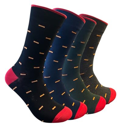 NAGAD 4 PARES CALCETINES CABALLERO SURTIDOS- Calcetines moda hombre- Calcetin bandera españa surtidos