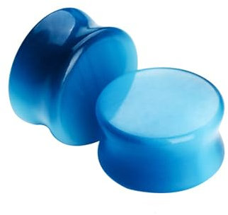 Mesnt Dehnstäbe Tunnel Set Ohr Expander Plug20mm, 2PCS Stein Ohr Tunnel Piercing Set, Blau