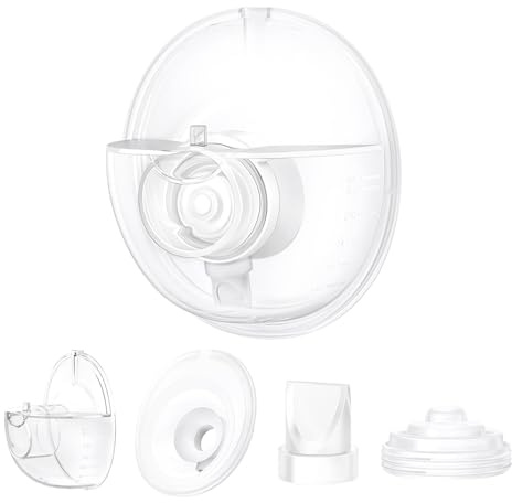 GOCROWEEN Full Set Milk Collection Cups Compatible with Momcozy M5, Not for Others, 160ml, Breast Pump Replacement Accessories for M5 Momcozy with Double Sealed Flange 24mm (Complete Set)