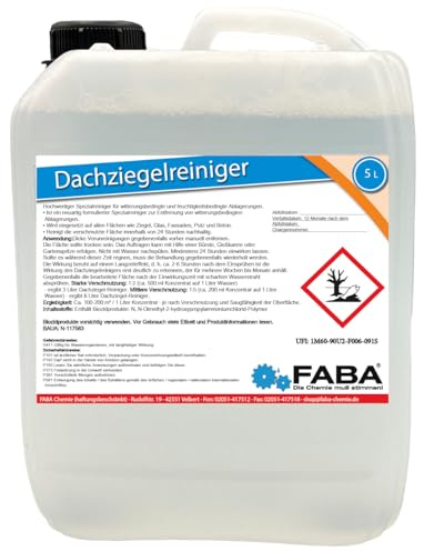 FABA Dachziegelreiniger Konzentrat, Dachziegel Reiniger 5 L