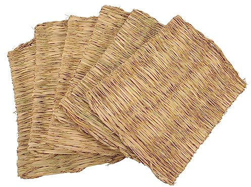 ifundom 6 Pièces Coussinets pour Nid de Poule Tapis Paille Tissée Confortable et Protège Œufs et Convient Aux Petits Animaux Lot