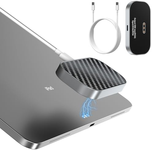 Magnetisches drahtloses Ladegerät für iPad Pro 11 (1./2./3./4.) & iPad Air 11 (M2/M3) & iPad Air 10.9 (4./5.), 18W Schnelllade Smart Connector Legierung drahtloses Ladepad mit USB-C-Kabel