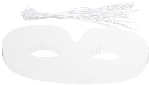 wellrun 20 Stück DIY gestanzte Papiermasken, blanko, weiße Halbgesichtsmasken, bemalbare Maskerade-Maske für Partys, Karneval, Halloween, Bastelprojekte
