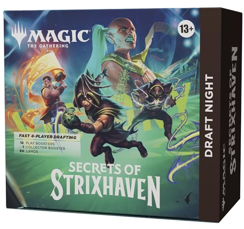 Magic: The Gathering Secrets of Strixhaven - Draft Night (1 Collector Booster, 12 Play Boosters, 90 Lands, 10 Token Cards)