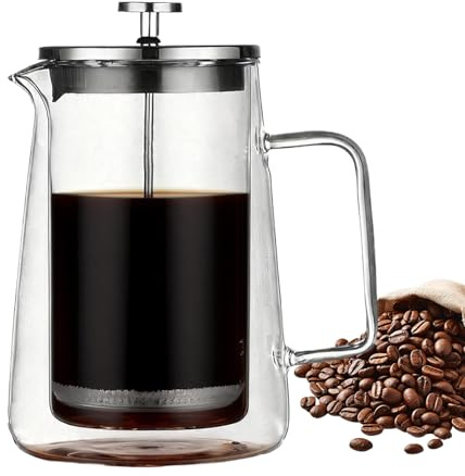 Prensas de café – Hervidor de vidrio de acero inoxidable, prensa aislada de doble pared para preparación, francesa, olla de prensa con filtro, accesorio de bebidas para camping, viajes, té