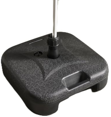 OHS Parasol Base Weight Fillable, Easy to Fill with Water Sand Square Plastic Parasol Bases Heavy Duty Outdoor Furniture Umbrella Holder Stand 12.5 Thickness Height Adjustable, Black