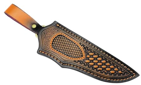 Shurhome Premium Lederschutzscheide für Camping Survival Ausrüstung, verstärkte Nähte und wetterbeständige Leder Messerhalter, Messerholster
