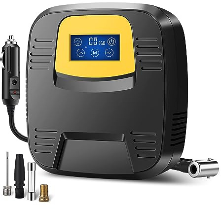 Compresseur d ' air portatif de gonfleur de pneu 120PSI et pompe à air portative de lampe de poche, affichage numérique pour la voiture, le vélo et les motos Compresseur de gonfleur de pneu de voiture