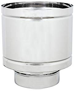 Fumaiolo a botte 4 venti inox base tonda innesto M maschio (180mm)