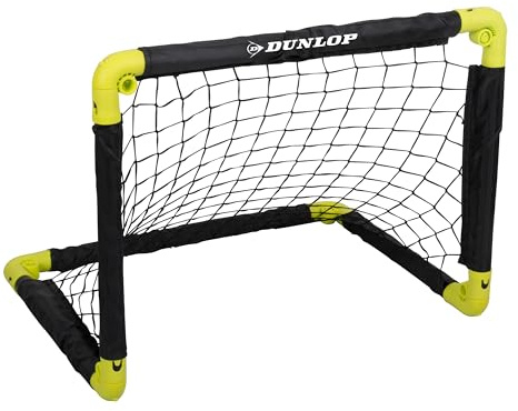 Dunlop Fußballtor - Fussballtor - Faltbares fußball Tor - Fussballtore für Garten Kinder - Fussball Trainingszubehör für Innen und Außen - Schwarz/Gelb