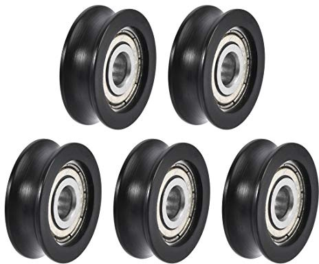 sourcing map 5 Stück U Nut Nylon Kugellager 5x20x7mm Doppelmetall | Rollenführungsrad Lager