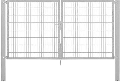 Alberts 636647 Doppeltor Flexo Plus mit Zubehör | verschiedene Breiten und Höhen | Pfostenstärke 100 x 100 mm | feuerverzinkt | Breite 300 cm | Höhe 160 cm