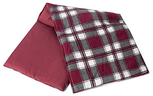 GIRAFFENLAND Leinsamenkissen 20x50cm groß 3-Kammer - Wärmekissen, Körnerkissen - Kissen - Flanell karo-rot, 50 x 20 cm, Leinsamen