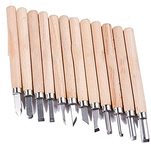 Stechbeitel Set 12St Stechbeitel Set DIY scharfe Holzbearbeitungswerkzeuge professionelle Holzbearbeitung Zimmerei Furchen Holzschnitzmeißel zum Schnitzen in der Holzbearbeitung