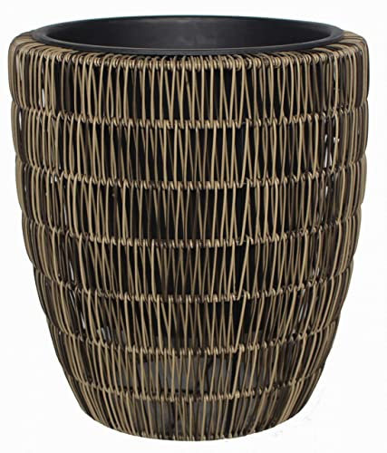 TrendLine Polyrattan Pflanztopf Ø38x42cm mit Einsatz Körbe, Blumentöpfe, kästen & Untersetzer