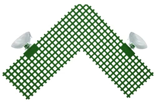 Schmitt Aquaristik Moosgitter Ecke (grün) mit Saugnäpfen / Moose Aquascaping Dekoration Bucephlandra