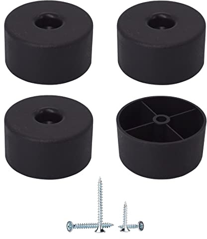 SKIR'CO Möbelbeine aus Kunststoff, Höhe 25 mm, rund, Ø 50 mm, Möbelfüße, Schrauben im Lieferumfang enthalten, 4 Stück