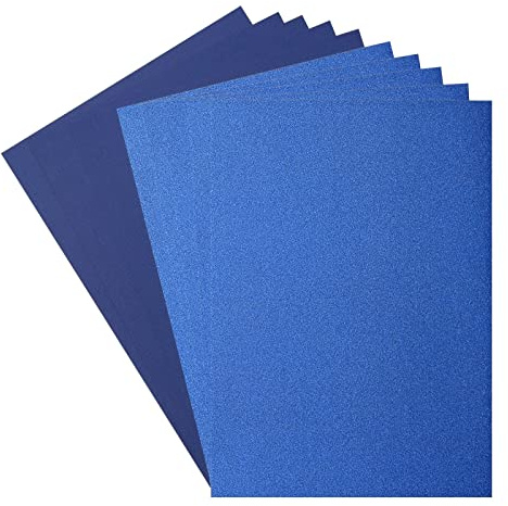 Vaessen Creative 800208-012 Florence Cardstock (216g/m²) & Glitzerpapier (250g/m²), Blau, DIN A4, 10 Stück, für Scrapbooking, Kartenherstellung, Stanzen und andere Papierbasteleien, Multi
