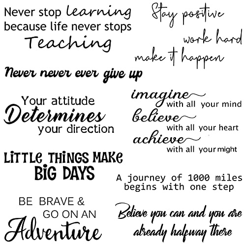 Fumete 9 Pcs Inspirational Vinyl Wall Decals, Peel and Stick, Classic