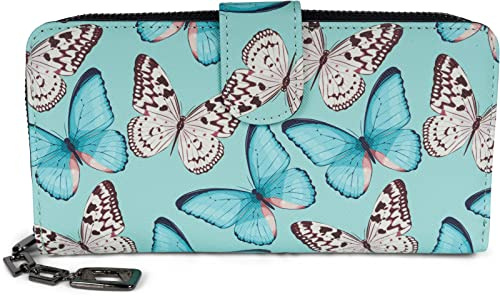 styleBREAKER Damen Geldbörse Schmetterling Vintage, Türkis