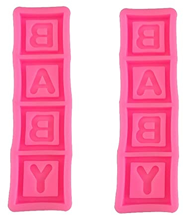 Silikon-Backformen für Babys, quadratisch, Buchstaben, Schokolade, Flip Silikonform, Kuchendekoration, Werkzeug, Tropfenkleber, Gipsformen, Kerzenform, 2 Stück