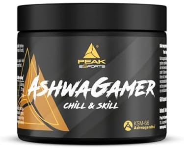 PEAK AshwaGamer - 60 Kapseln I 30 Portionen I Chill & Skill I zum Stressmanagement I 500 mg reines Ashwagandha KSM-66® pro Portion I Ayurveda I hochdosiert I vegan