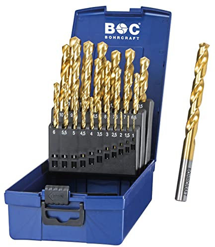 HSS G Set 25-tlg. Bohrer Set Satz Metallbohrer Spiralbohrer Titan-nitrierte HSS G Set 25-tlg.BOC