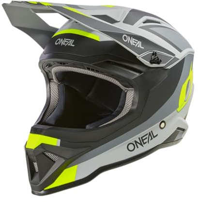 O'NEAL | Casco Motocross | MX Enduro | Carcasa ABS, Forro Confort, Rejillas de Ventilación y Refrigeración | Casco 1SRS Stream V.24 | Adulto | Negro Amarillo Neón | Talla XL