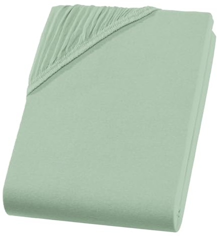 Visaggio Spannbettlaken 100% Baumwolle Jersey Spannbetttuch Bettlaken Boxspringbett Wasserbett 180x200 cm - 200x220 cm + 40cm Steghöhe / 32cm Matratzenhöhe