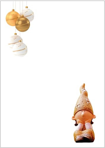 Briefpapier Wichtel DIN A4 - Papier Weihnachten - 20 Blatt - Motiv Nr. 038 | 120g/m²