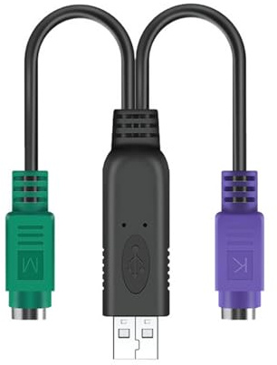 ZEZEFUFU Cable adaptador USB para PS2, USB macho a doble para PS2 hembra, adaptador de conector para teclado de ratón