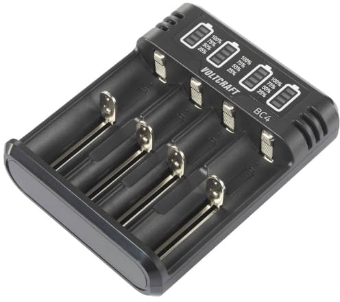 VOLTCRAFT BC4 Rundzellen-Ladegerät LiIon, NiMH Mignon (AA), Micro (AAA), Baby (C), Sub-C, 10440, 16340, CR-123A, 17335,