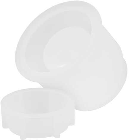 STOBOK Glas Silikonform Zementform Kerzenbehälterform Runde Glasform Silikonformen Für Gläser Diy-bastelform Versiegelte Aufbewahrungsbox Puddingglasform Formtopf Streifen Kieselgel Weiß