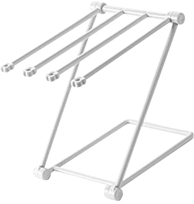 MOTUZP Stendino per Strofinacci da Appoggio Stendibiancheria da Appoggio Pieghevole Porta Strofinacci 4 Bracci Supporto Verticale Pieghevole per Asciugamani Porta Stracci da Tavolo per(Grigio Chiaro)